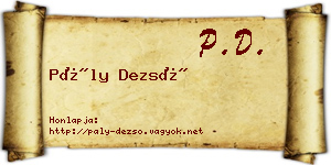 Pály Dezső névjegykártya