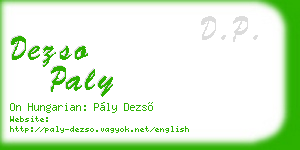 dezso paly business card