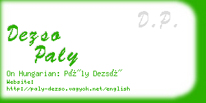 dezso paly business card